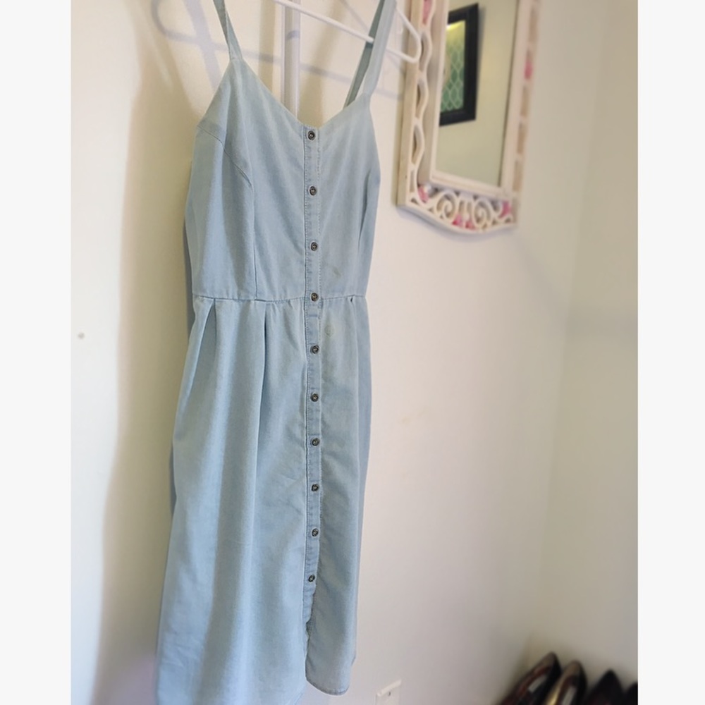 Cute denim blue dress with buttons small
